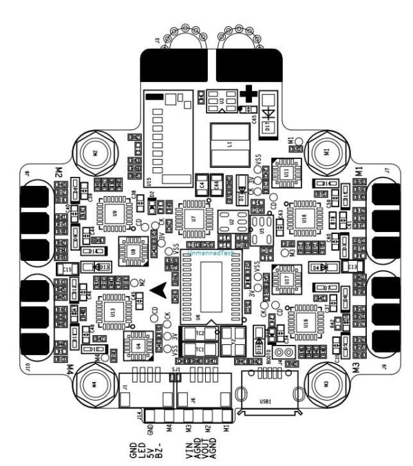 Asgard V2 Flight Controller (integrated Omnibus F4 FC, 4x 24A Dshot ESC, OSD)